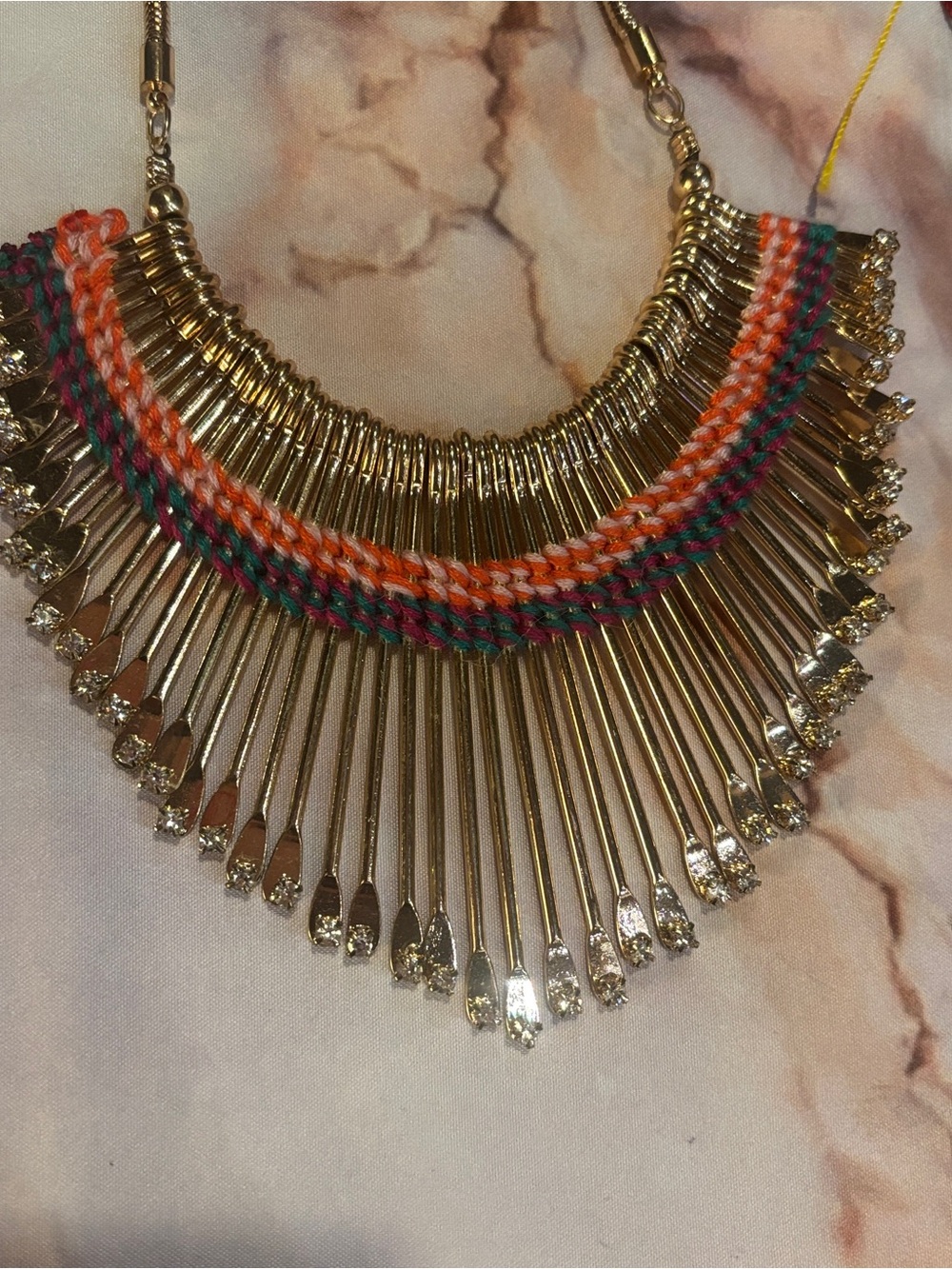 Necklace Lot - Rainbow Collar and Boho Multi-Color Fringe Statement Necklace - Picture 2 of 5
